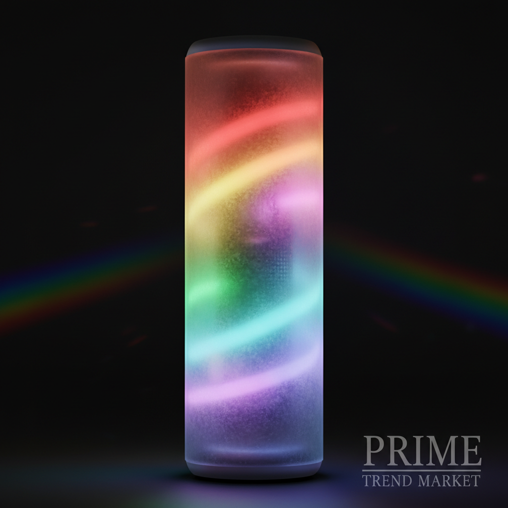 Aurora RGB Bluetooth Speaker - Close-up 360 degree LED glow detail