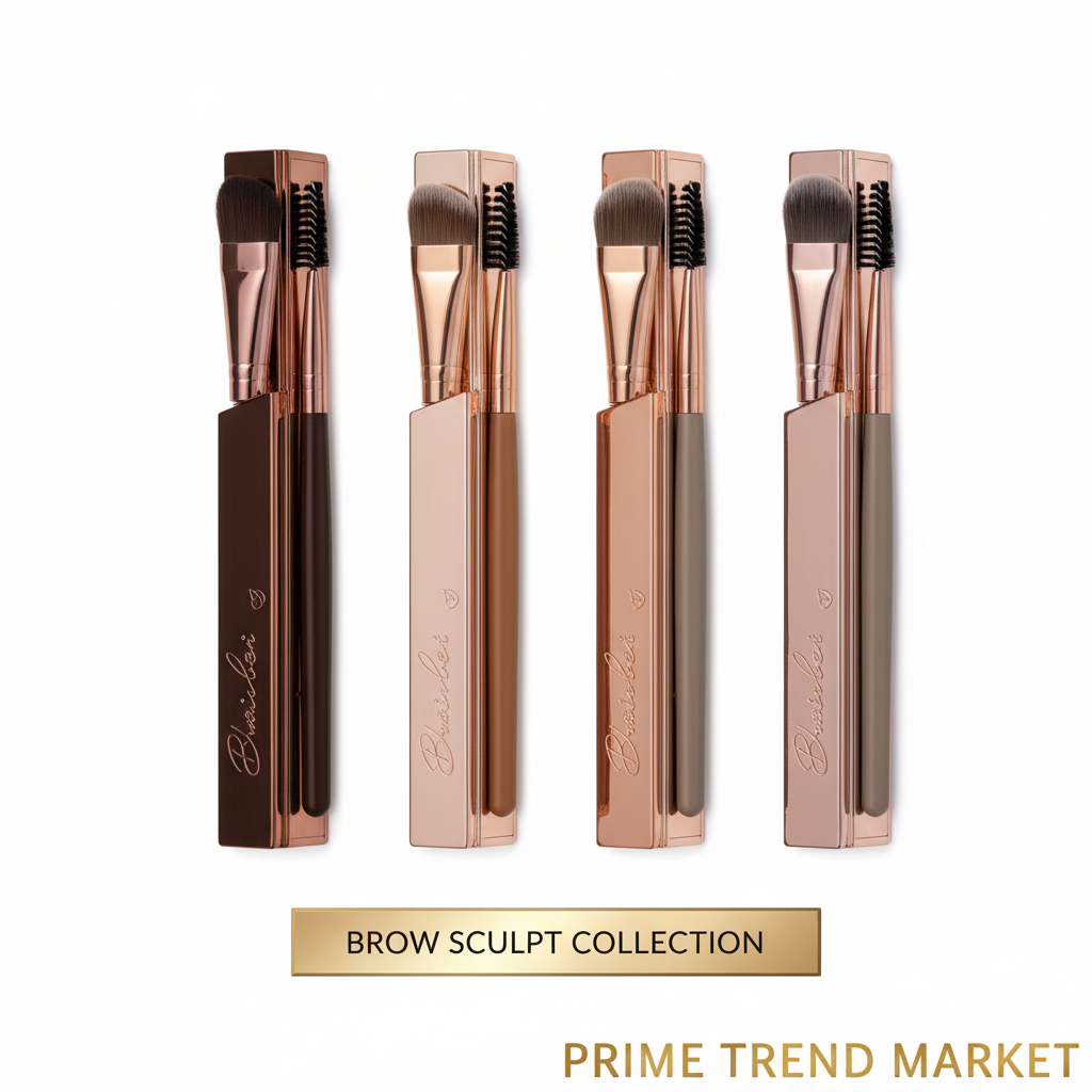 Three eyebrow brush kits in 3 shades