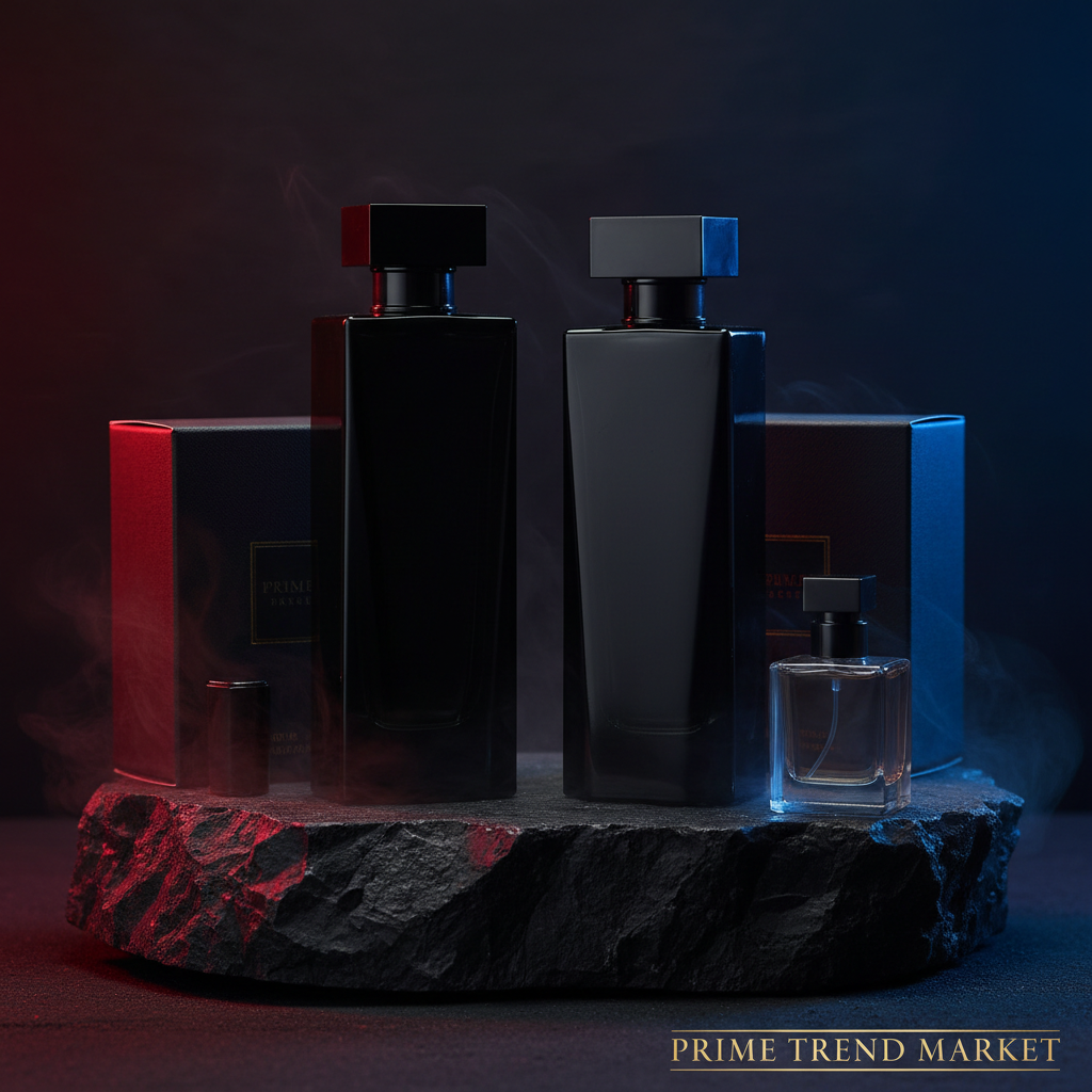 Bold & Dark Men's Fragrance Set — Black Bottles Moody Editorial