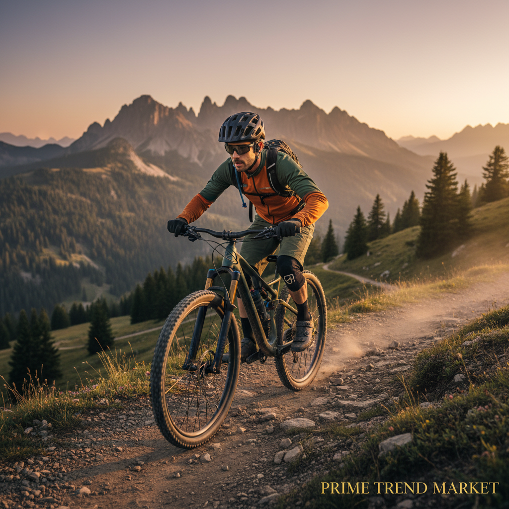 Man Cycling on Mountain Trail Wearing Bone Conduction Headphones — Prime Trend Market