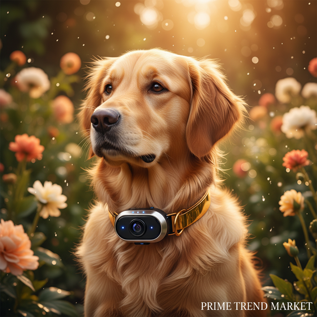 PetView HD Thumb Camera clipped to dog collar lifestyle shot