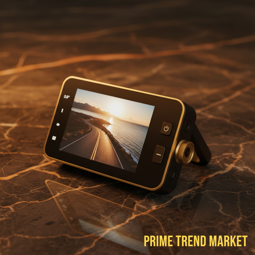 3-Channel Dash Cam IPS screen displaying road footage — Prime Trend Market