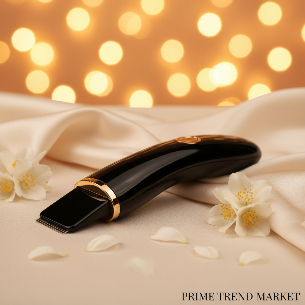 Luxury Ultrasonic Facial Peeling Device - Black on Ivory