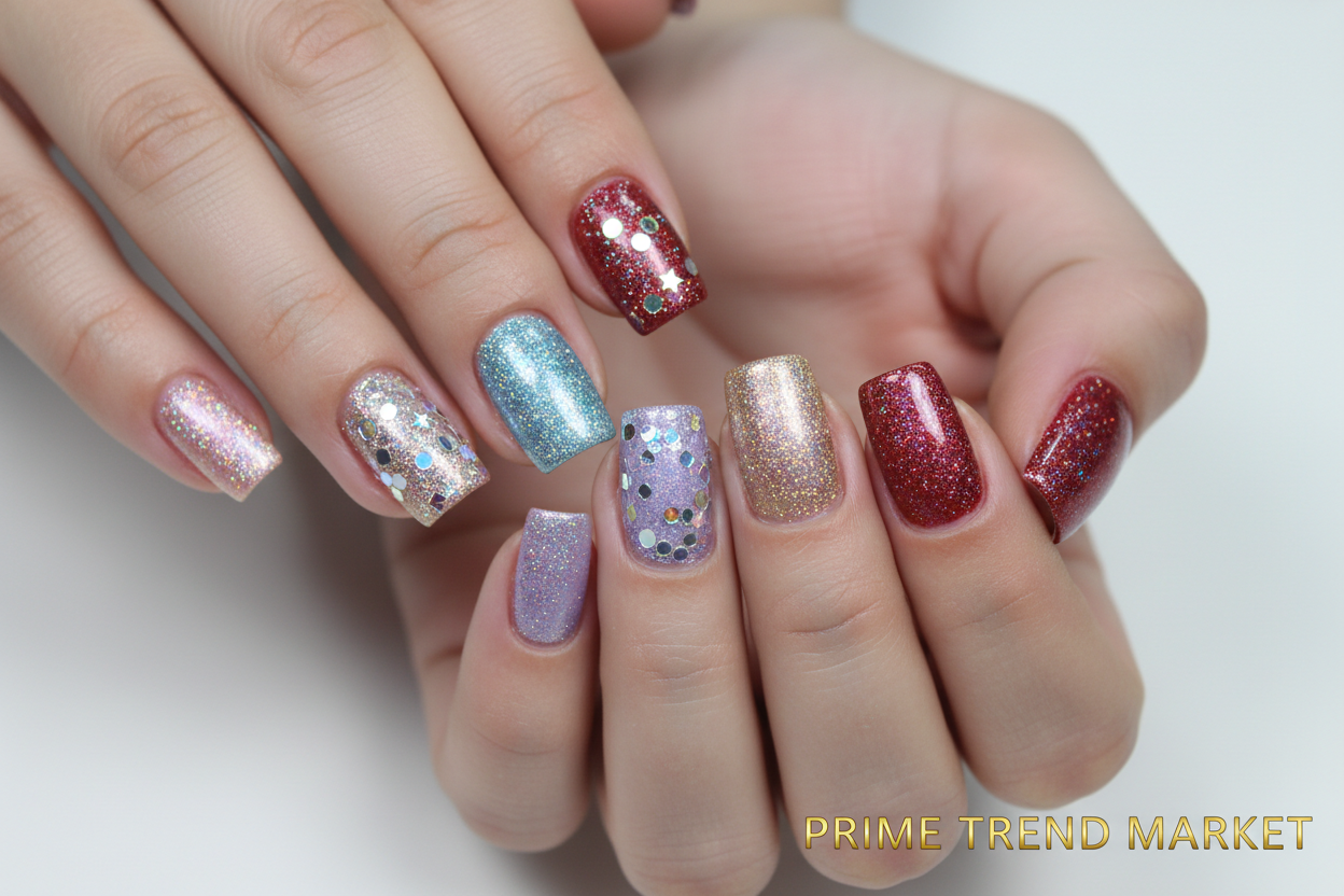 Crystal Diamond Nail Powder — 6 Shade Swatches