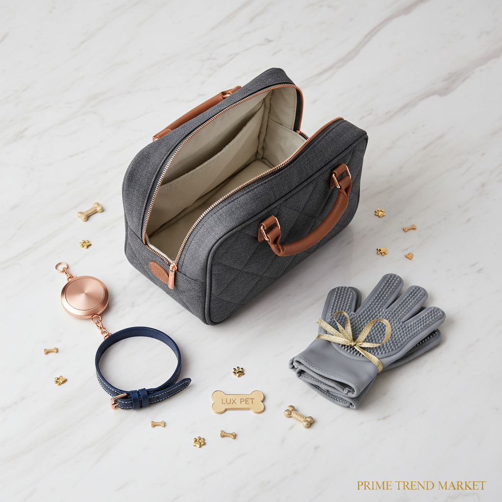 Pet Parent Essentials Bundle flat lay on marble