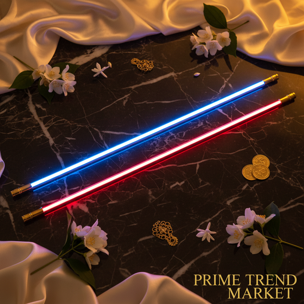 Blue and red LED car hood light strips flat lay – Prime Trend Market