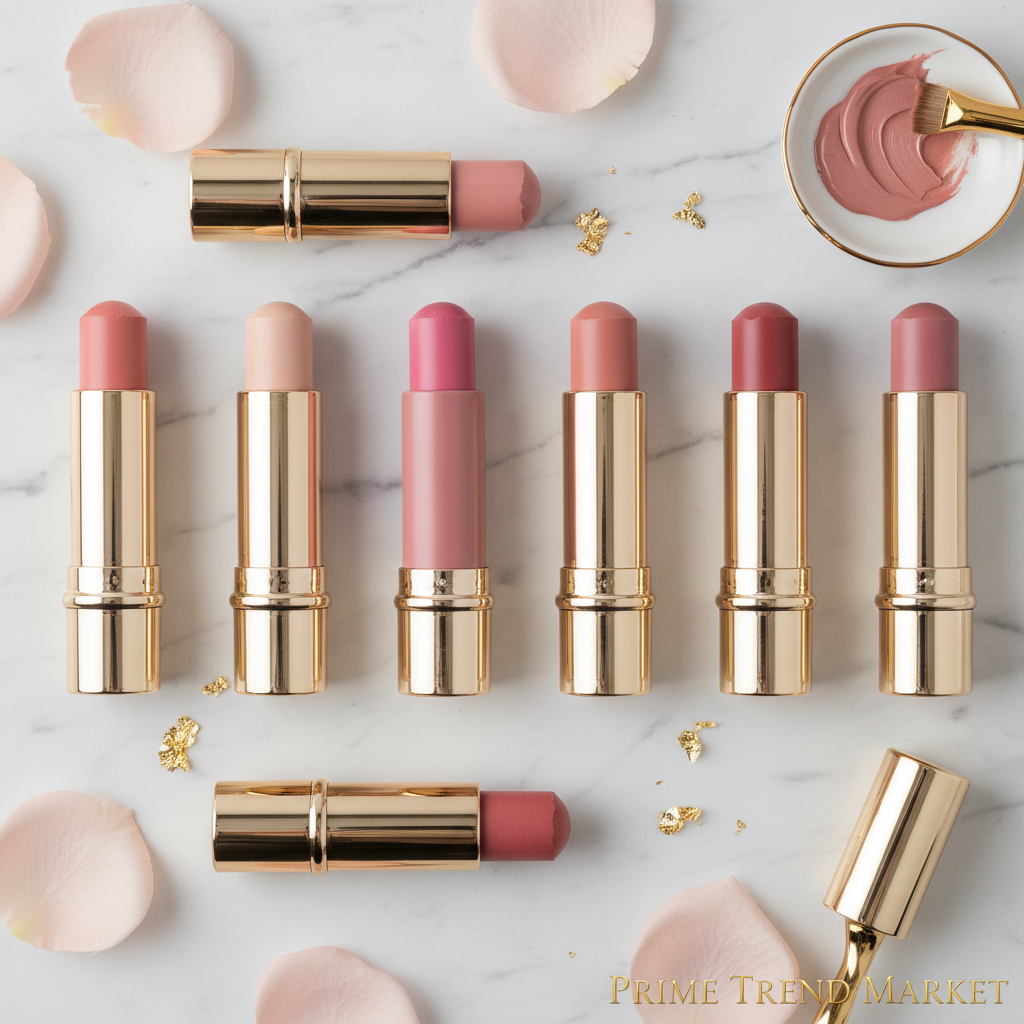 Vital Smooth Blush Cream Stick — Marble Flat Lay 6 Shades