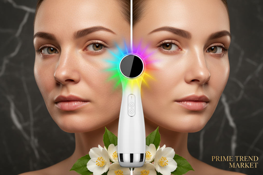 7-in-1 LED Ultrasonic EMS Iontophoresis Beauty Instrument — Before and After Skin Results