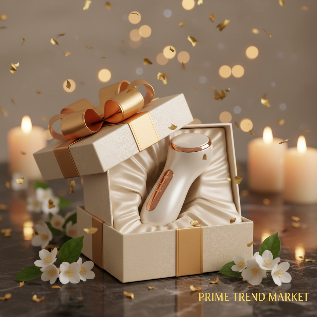 Luxury RF Thermage device in cream satin gift box with gold ribbon