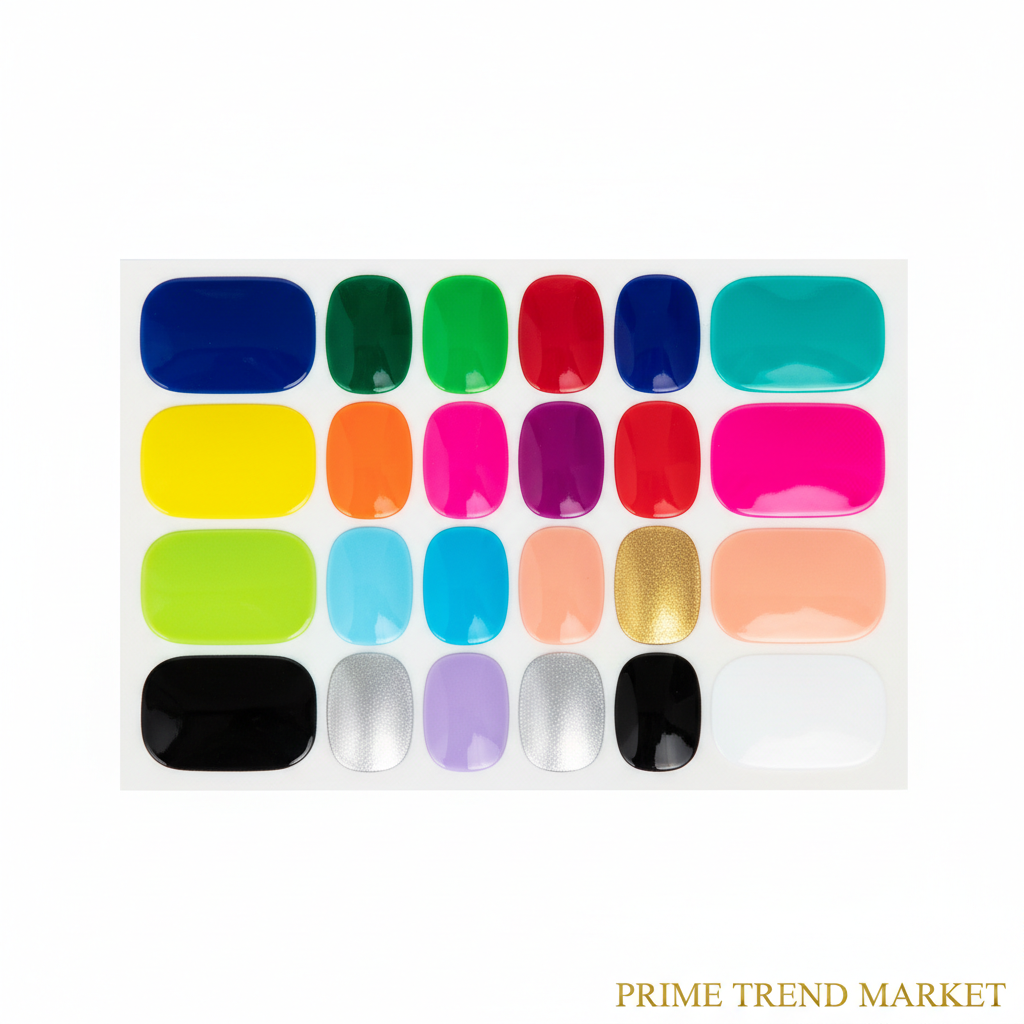 Close-up of 16pc nail sticker sheet