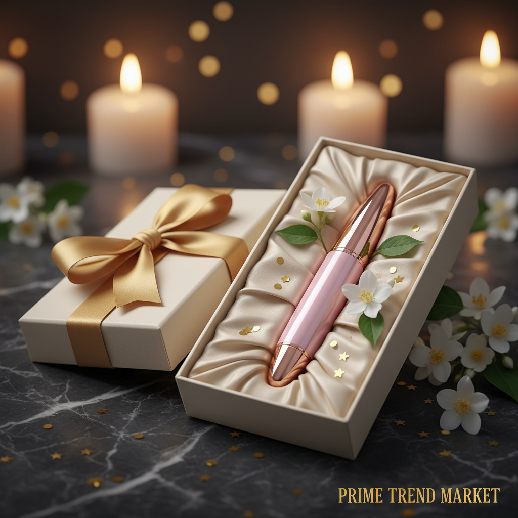 Luxury Eye Ion Therapy Pen in cream satin gift box with gold ribbon and jasmine flowers