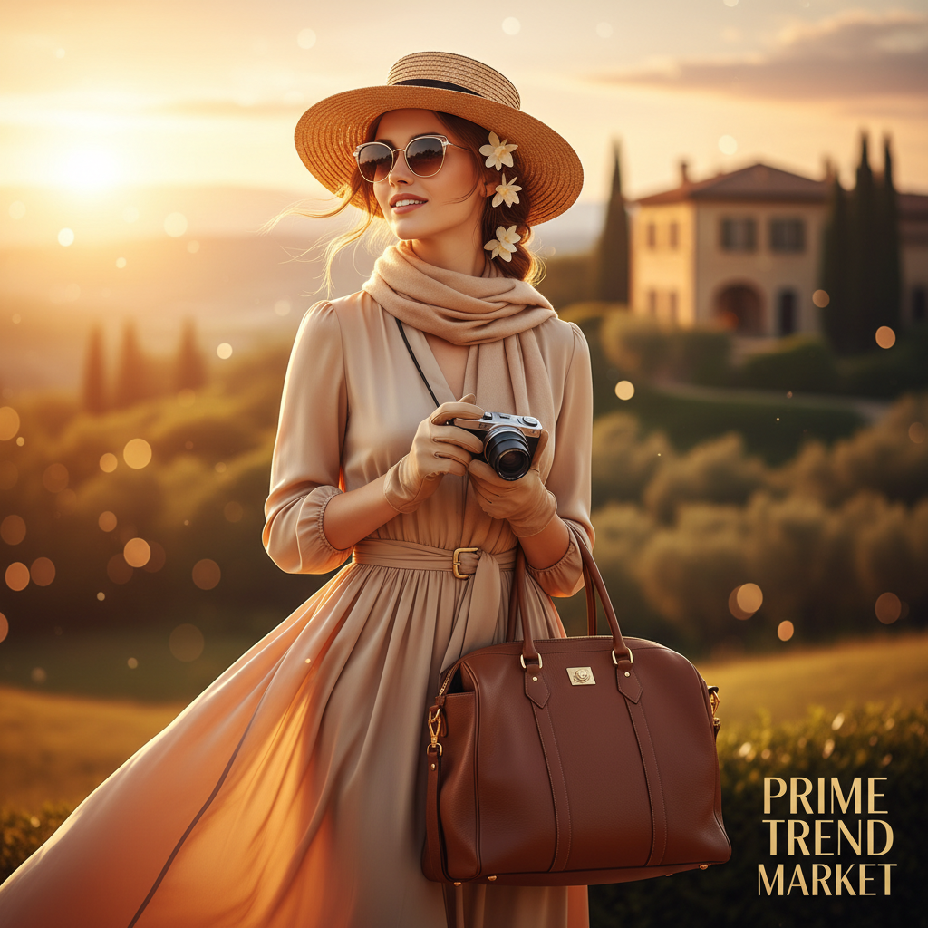 TravelShot lifestyle woman traveler golden hour