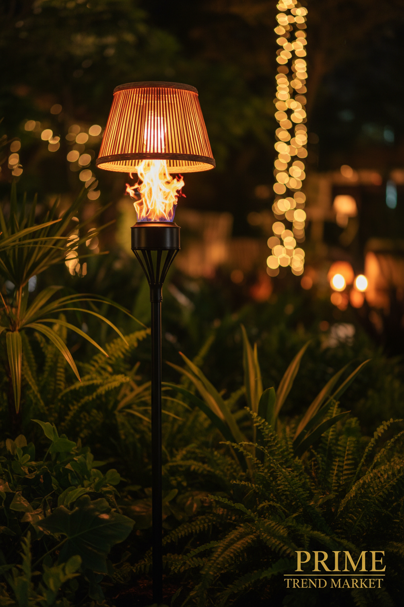 LED Flame Torch Bluetooth Speaker - Garden stake outdoor night lifestyle