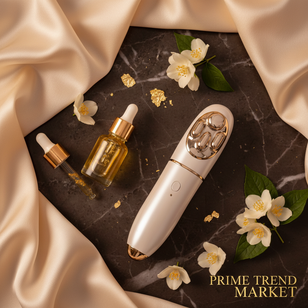 Luxury 6-in-1 EMS Skin Rejuvenation Beauty Device — Vanity Flat Lay | Prime Trend Market