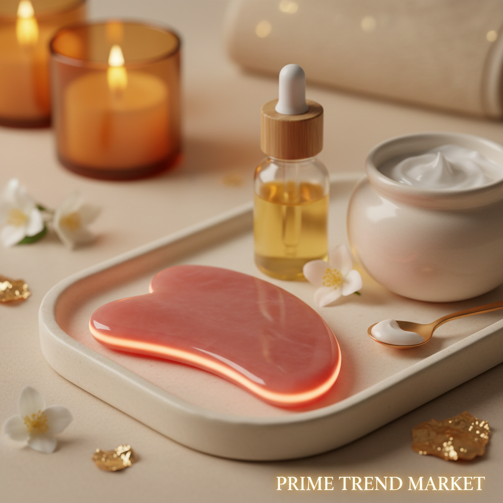Luxury Gua Sha Ritual Bundle - Warm Glow Cream Surface