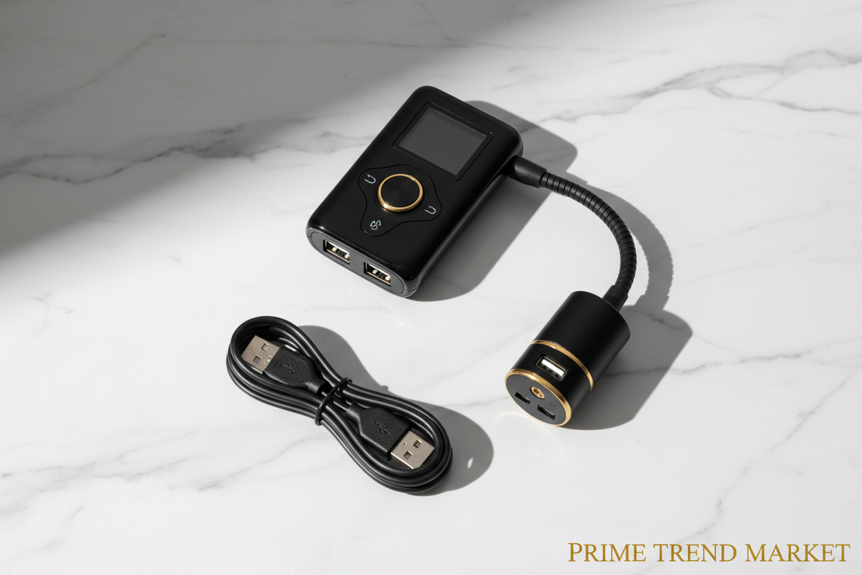 Car BT FM Transmitter – Flat Lay
