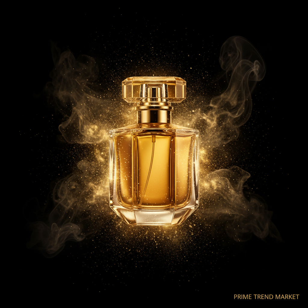 Men's Niche Fragrance yellow bottle cinematic drama shot - Prime Trend Market