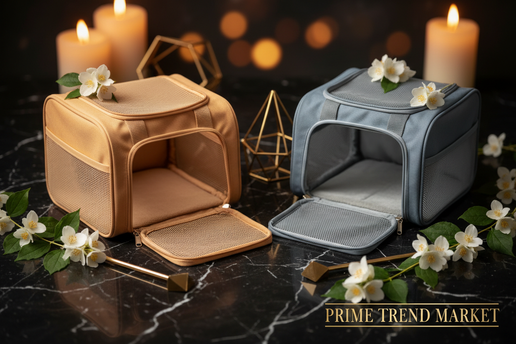 Both colors Oxford cloth pet bag flat lay