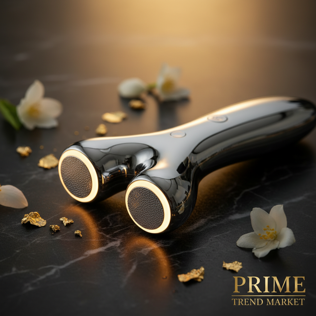 Luxury EMS Vibration Neck Massager Platinum Y-Shape EMS Node Macro Detail