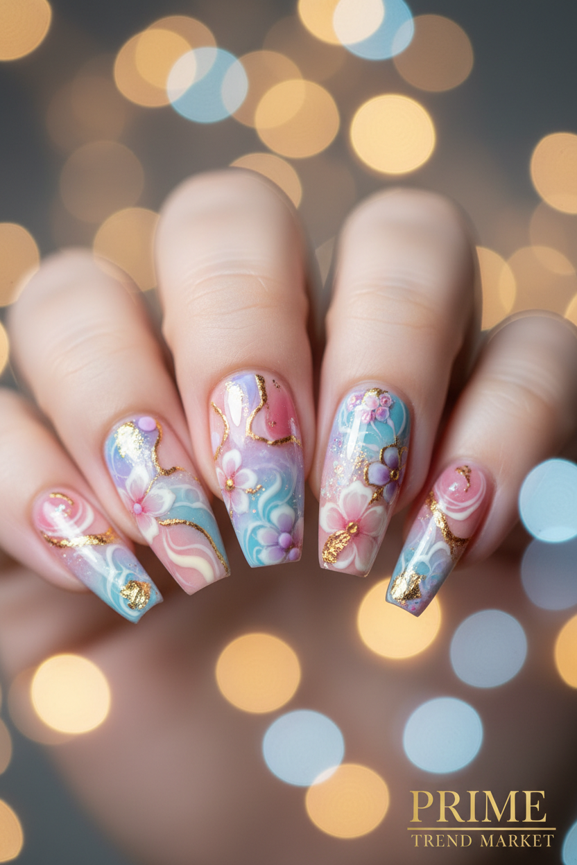 Finished Ballet Press-On Nails — Artistic Close-Up