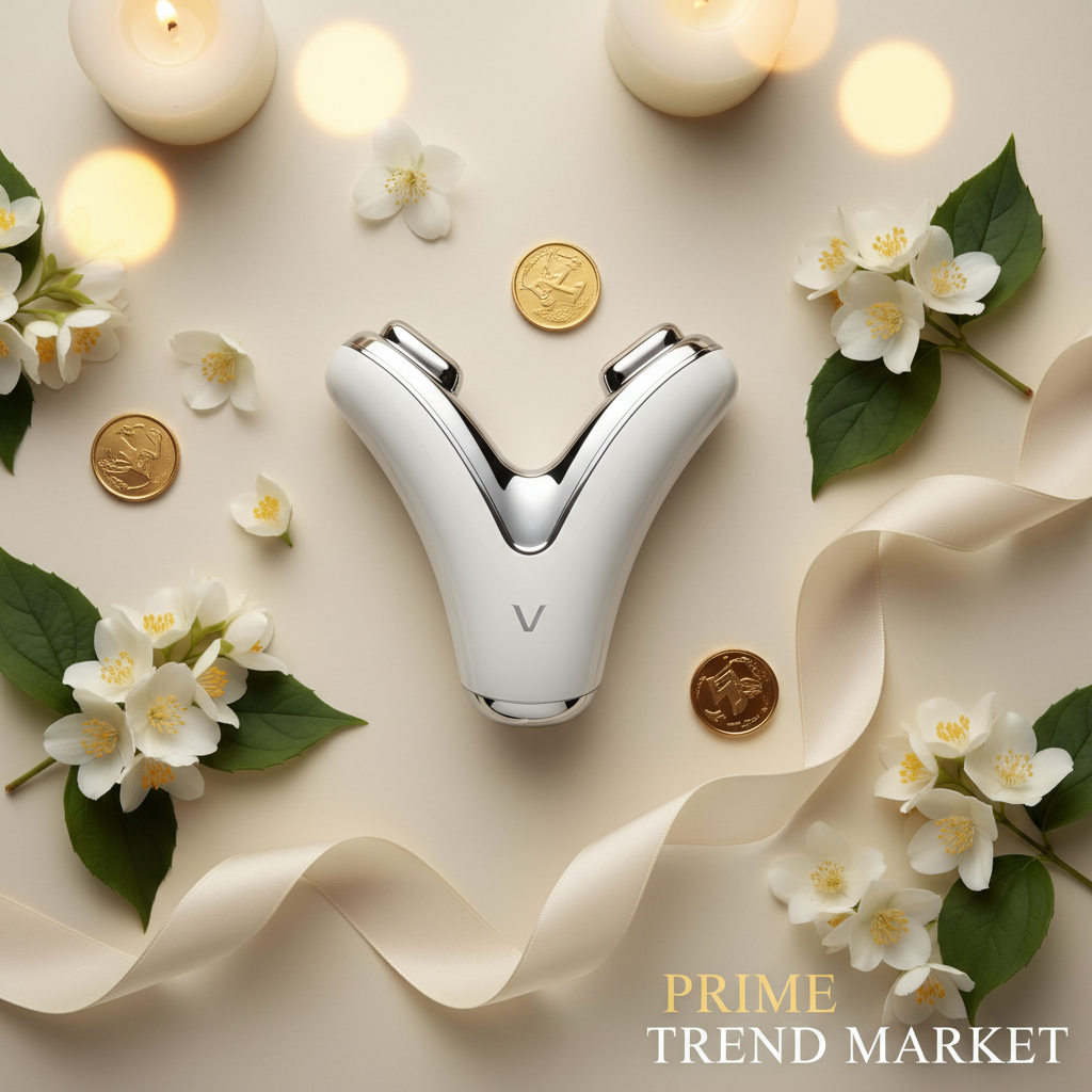 White V-Face Lifting Device Flat Lay Ivory - Prime Trend Market
