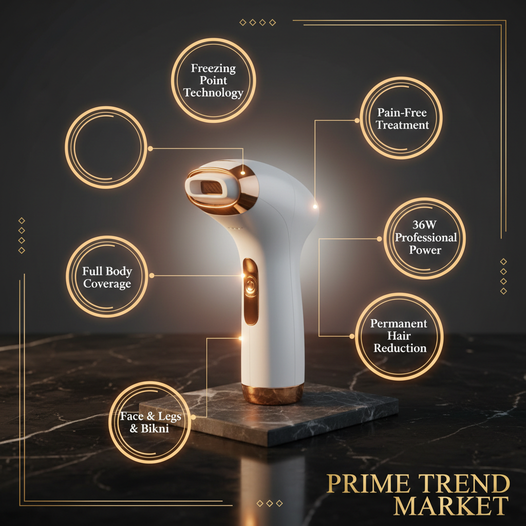 Freezing Point IPL Hair Removal Device — Freezing Point Technology Feature Infographic