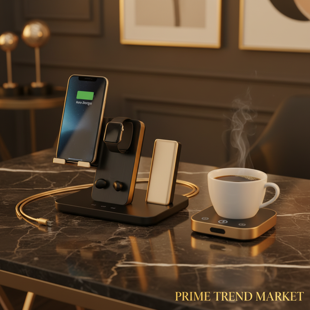 Luxury Wireless Charging Bundle - Hero Dark Marble Shot