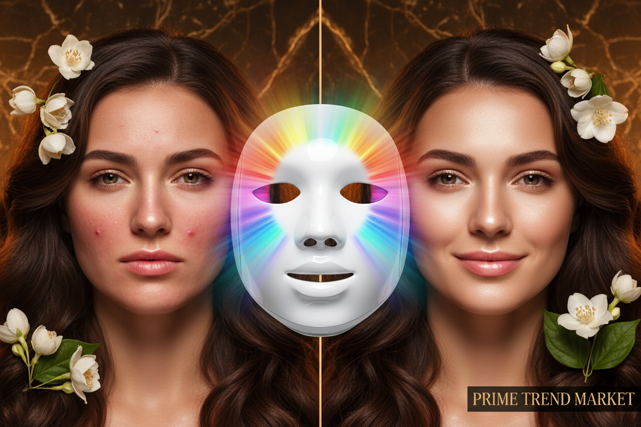 PDT LED Photon Face Mask Therapy Dome — Before and After Skin Results