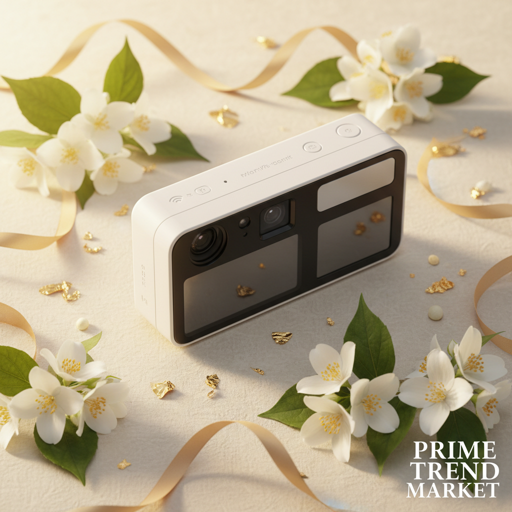 VlogShot White camera gift set with jasmine and gold leaf