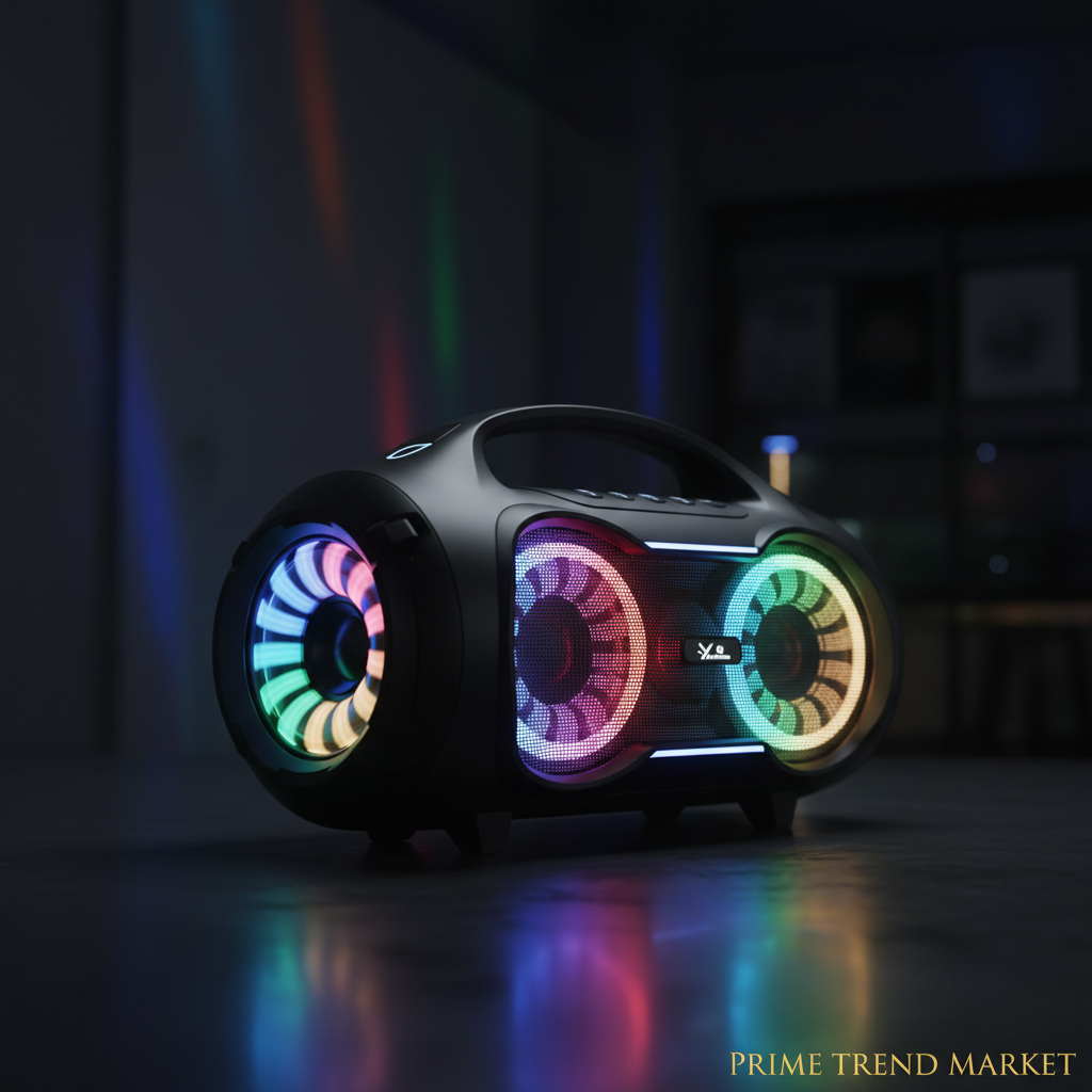 Portable Wireless Party Speaker with RGB LED Light Show on Dark Surface — Prime Trend Market