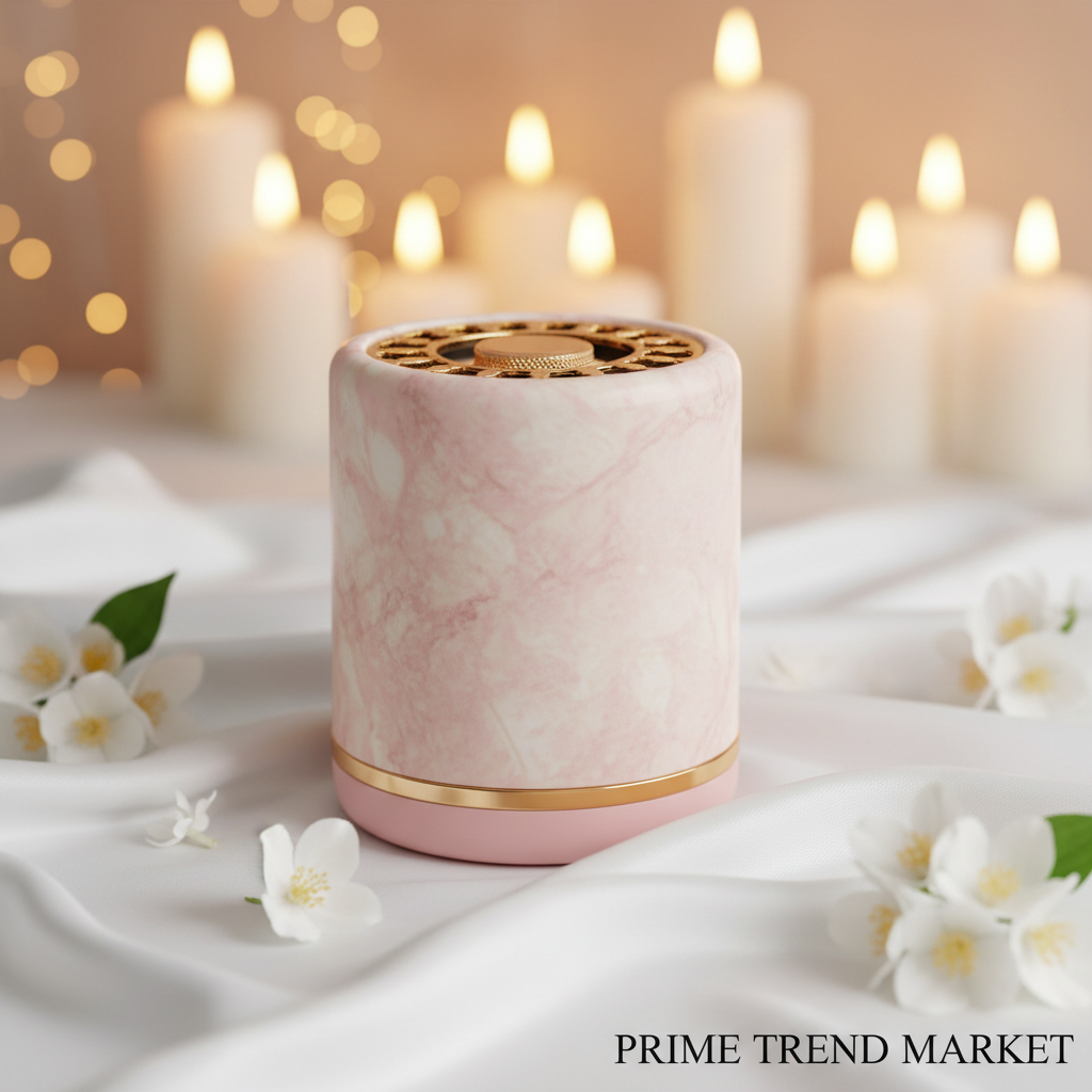 Aesthetic Mini Bluetooth Desktop Speaker - Rose Pink luxury editorial