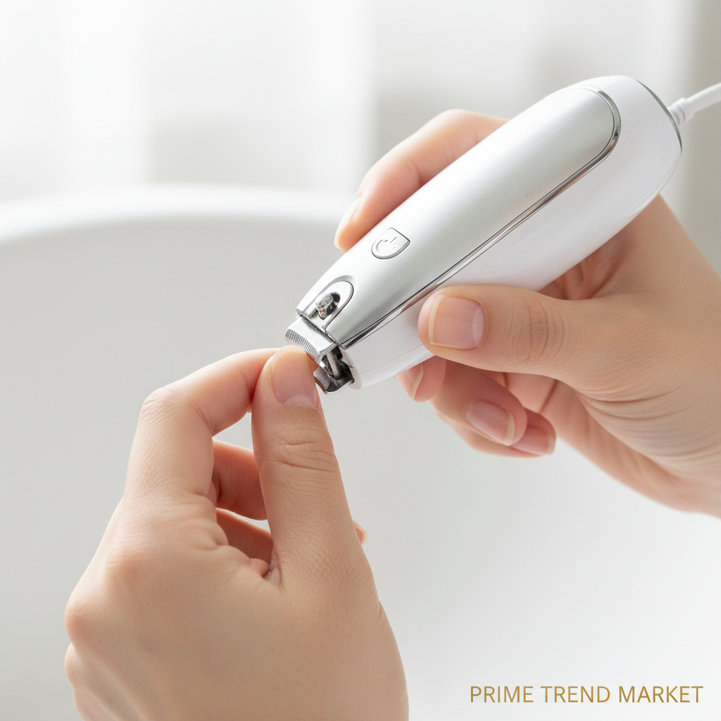Electric nail clipper in use lifestyle shot - Prime Trend Market