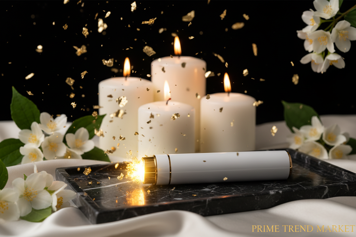 Luxury Pulse Skin Rejuvenation Wand Gold Confetti Cinematic Hero Shot