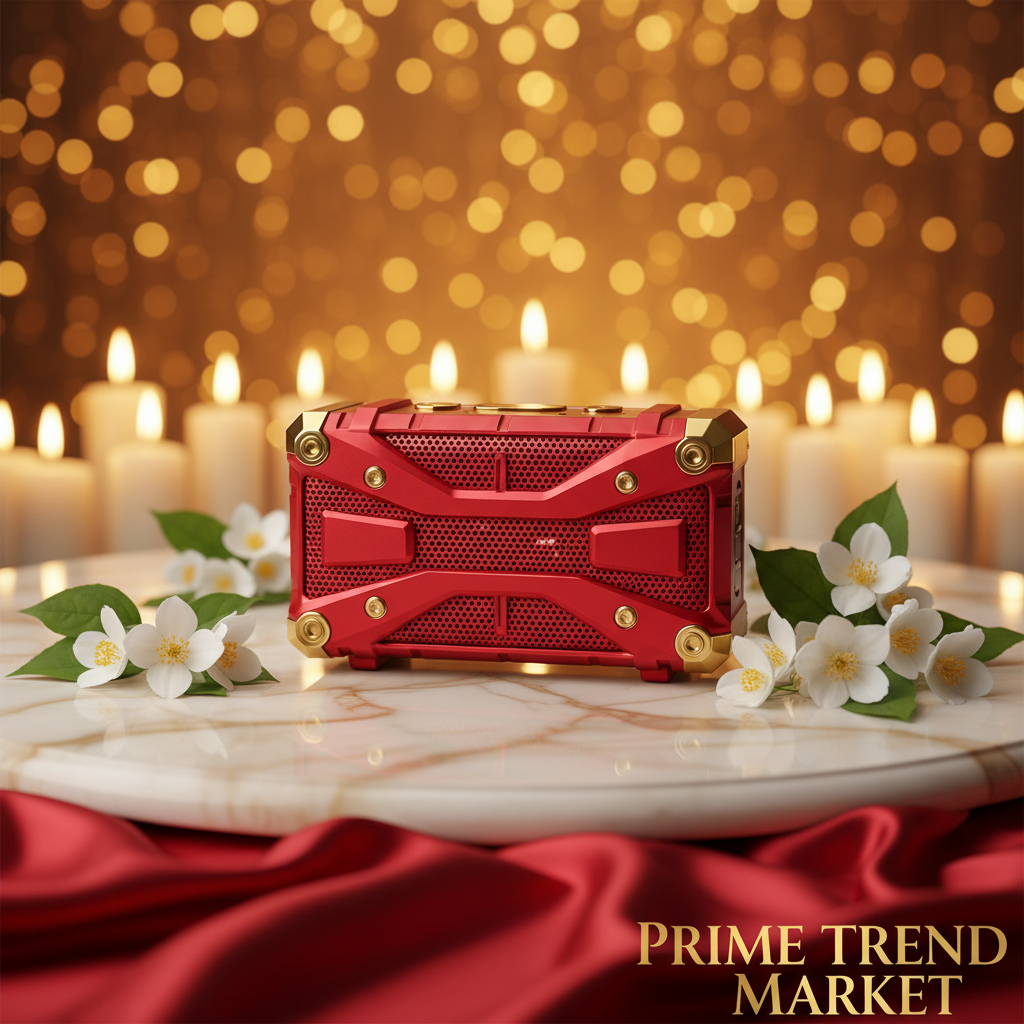 Portable Outdoor Waterproof Bluetooth Speaker - Red bold luxury editorial