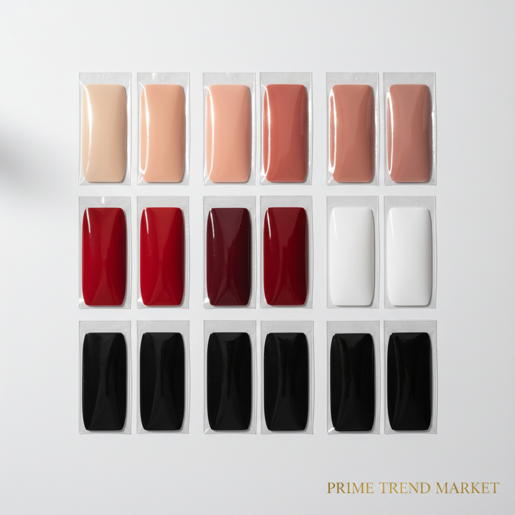 Pure color nail sticker palette grid
