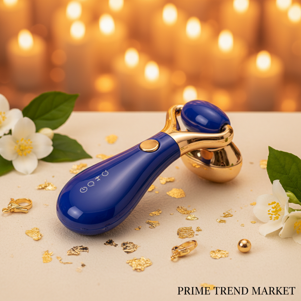 Luxury V-Face Roller Blue on Cream Ivory