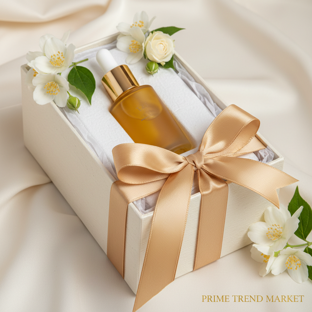 EELHOE peptide serum in luxury gift box with gold ribbon and white flowers — Prime Trend Market
