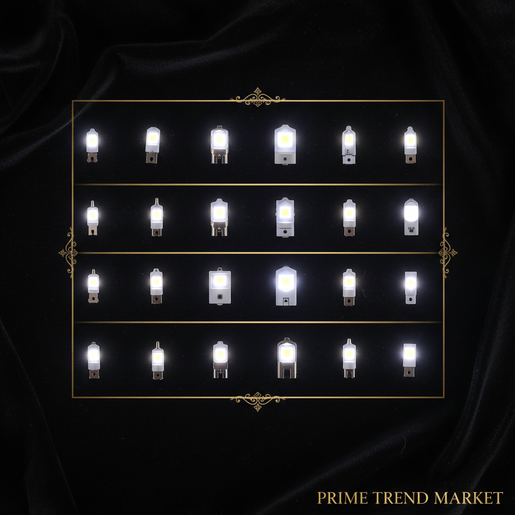 Various white LED car bulbs close-up on dark velvet – Prime Trend Market