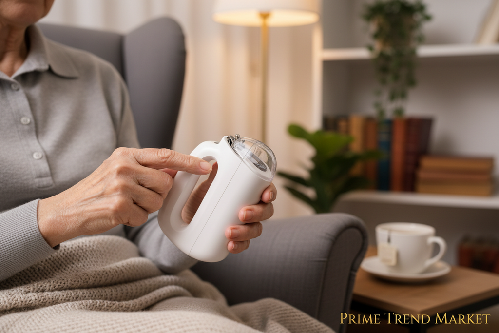 Senior using electric nail clipper safely at home - Prime Trend Market