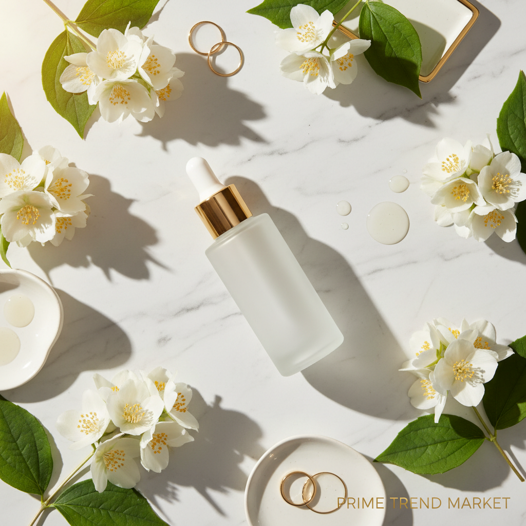 EELHOE Dendrobatid Peptide Anti-Wrinkle Serum on marble with white flowers and gold accents — Prime Trend Market