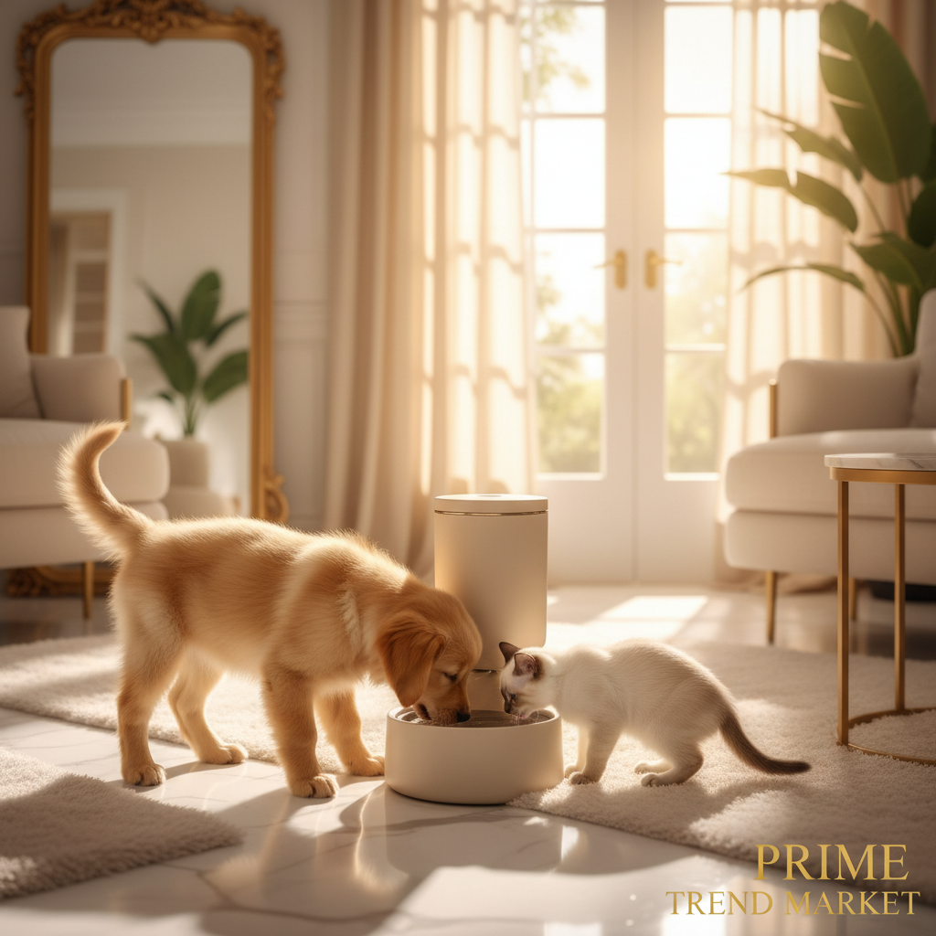 3.5L Pet Water Dispenser - Dog & Cat Lifestyle Scene