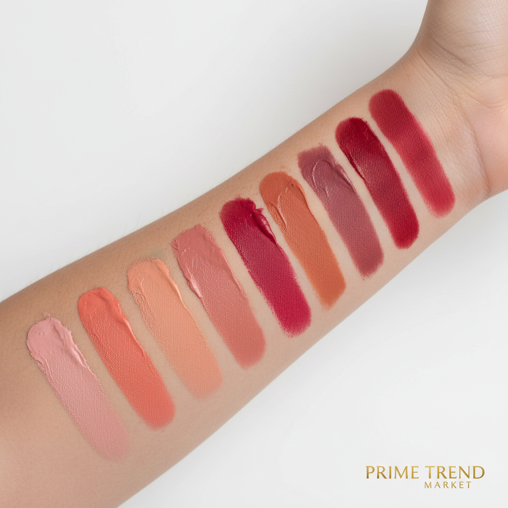 8 blush cream shades swatched on skin