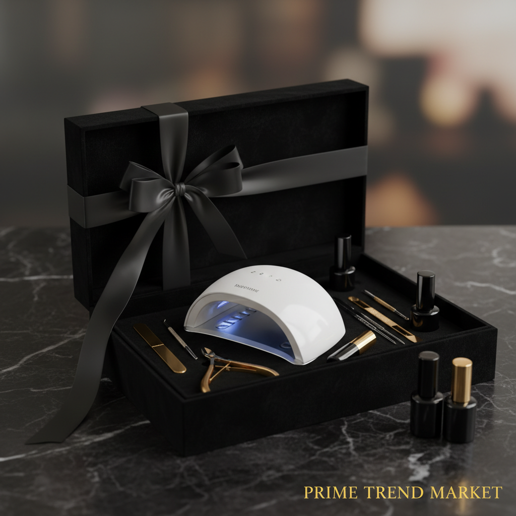 Gift box presentation mini UV LED nail lamp luxury black packaging beauty gift
