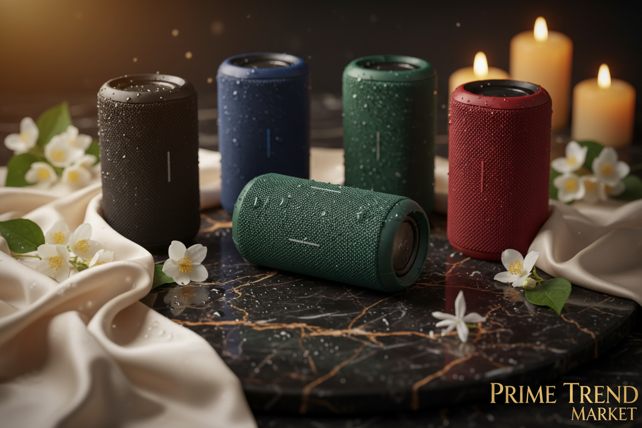 Portable Outdoor Waterproof Bluetooth Speaker - All 5 Colors lifestyle hero shot Prime Trend Market