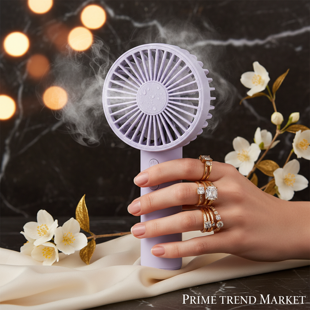 Semiconductor Ice Compress Cooling Fan – Light Purple Handheld
