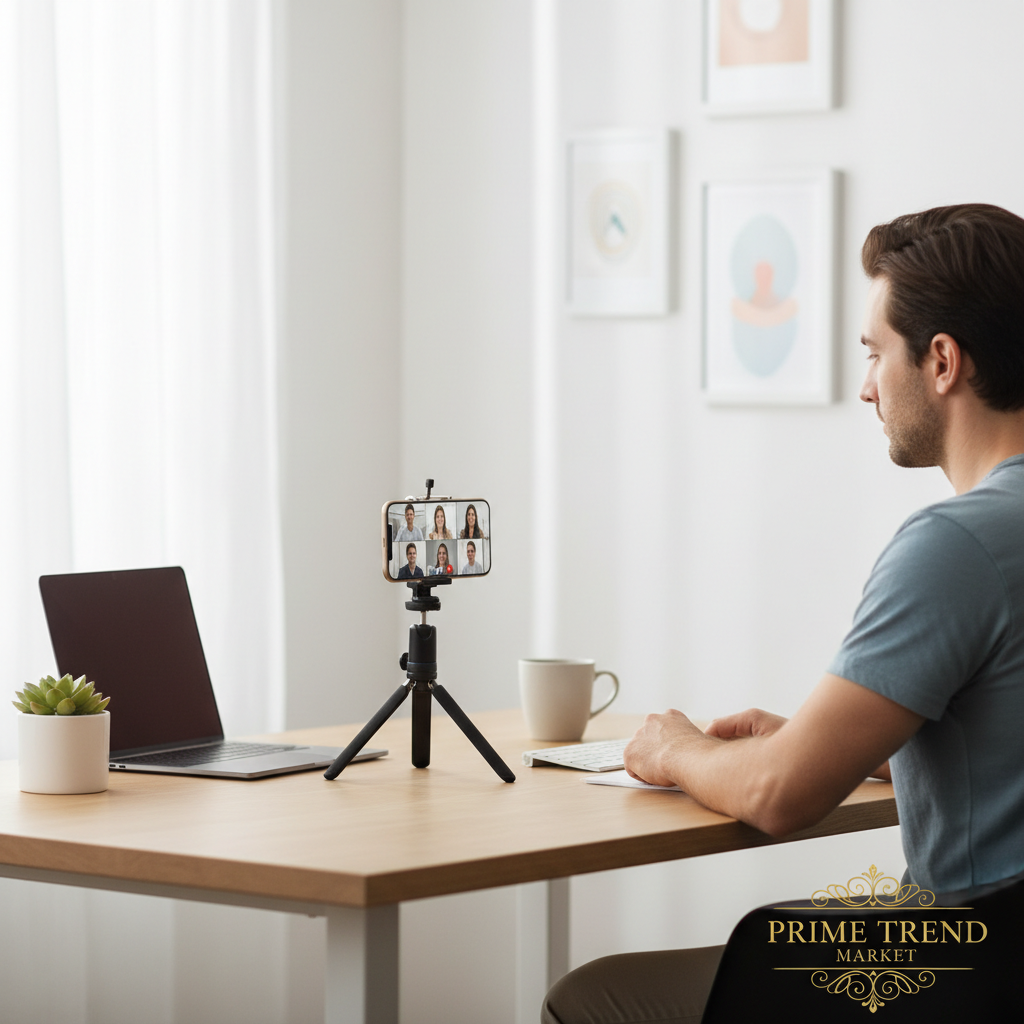 Selfie Stick Tripod Used as Desktop Phone Stand for Video Call — Prime Trend Market