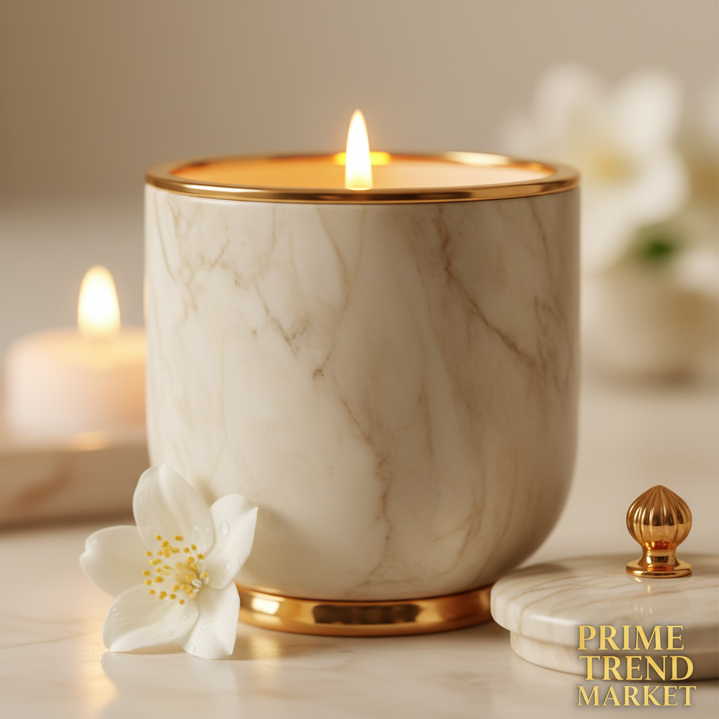 Luxury Marble Aroma Diffuser Cup — Close Up Detail | Prime Trend Market