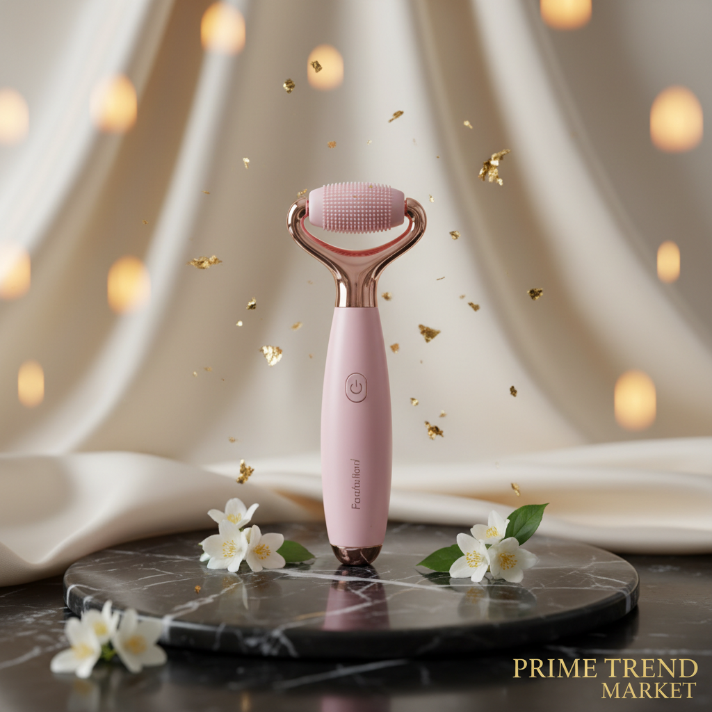 Luxury V-Face Roller Cherry Blossom Pink on Dark Marble