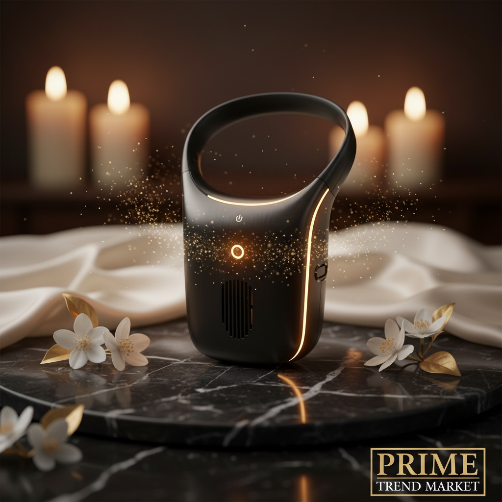 Wearable Negative Ion Neck Air Purifier — Hero Shot on Black Marble