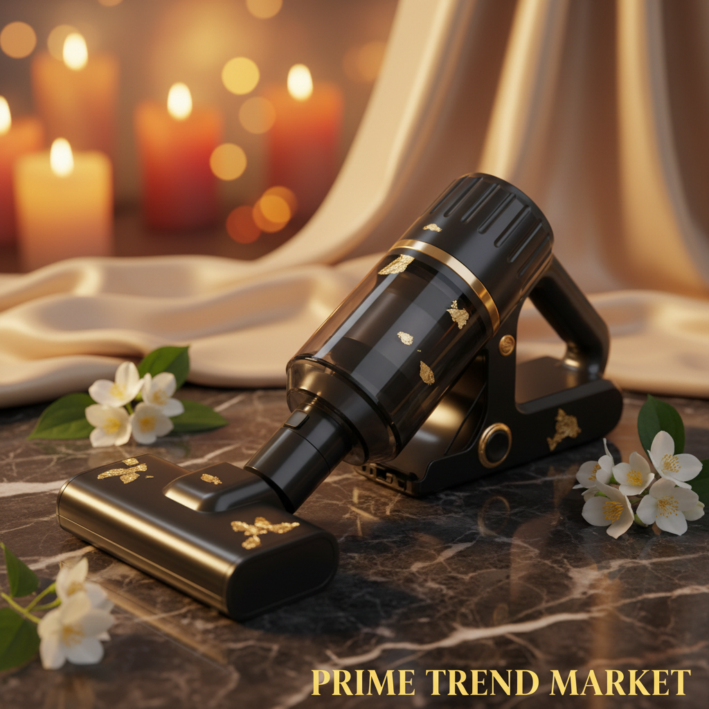 Black cordless car vacuum on marble – Prime Trend Market